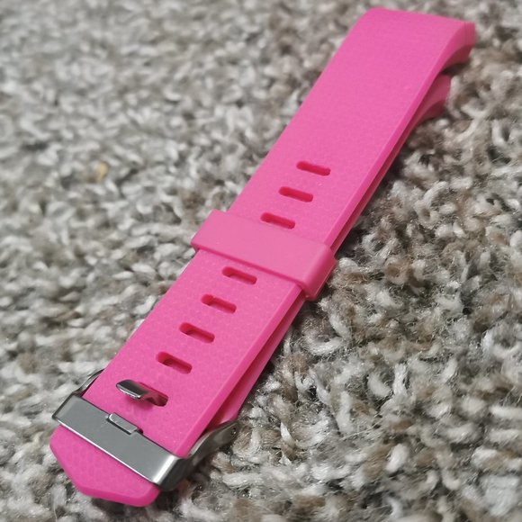 FREE WITH PURCHASE Purple Fitbit Watch Strap with Silver Buckle - Picture 2 of 4